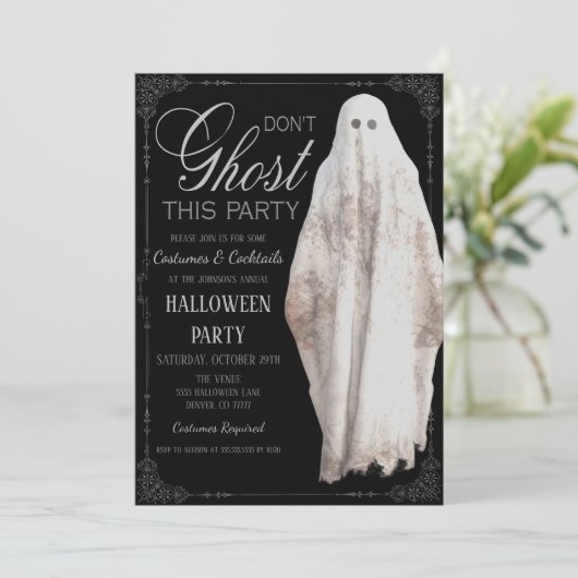 Uitnodiging voor Halloween Party (Staand voorkant)