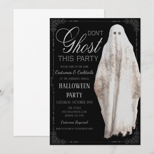 Uitnodiging voor Halloween Party (Voorkant / Achterkant)