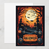 Uitnodiging voor Halloween Party (Voorkant / Achterkant)