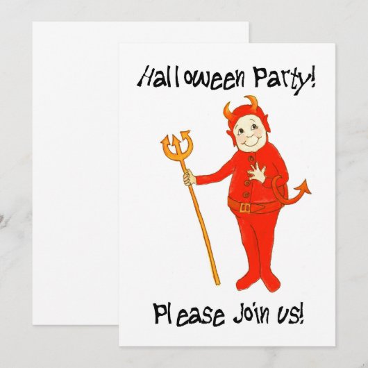 Uitnodiging voor Halloween Party (Voorkant / Achterkant)