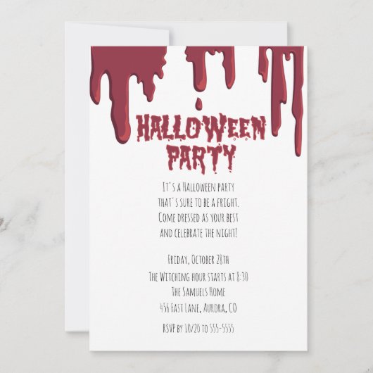 Uitnodiging voor Halloween Party (Voorkant)