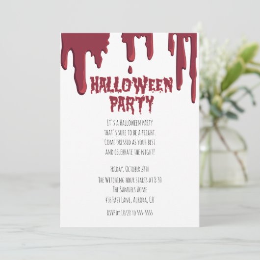 Uitnodiging voor Halloween Party (Staand voorkant)