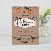 Uitnodiging voor Halloween Party (Staand voorkant)