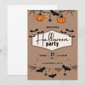 Uitnodiging voor Halloween Party (Voorkant / Achterkant)