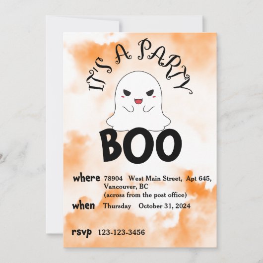 Uitnodiging voor Halloween Party (Voorkant)