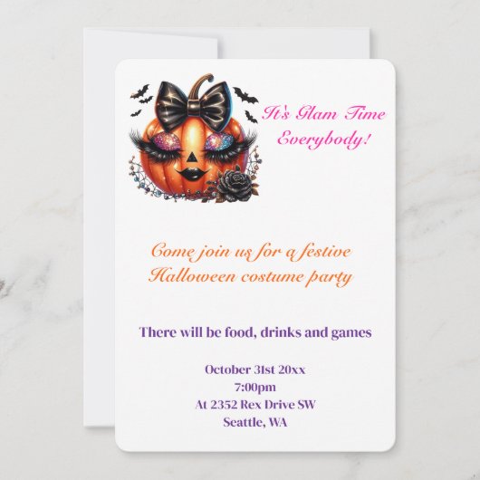 Uitnodiging voor Halloween Party (Voorkant)