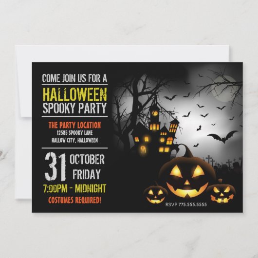Uitnodiging voor Halloween Party (Voorkant)
