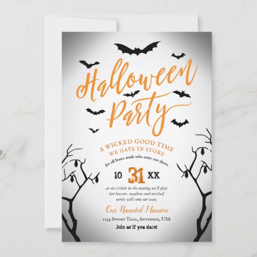 Uitnodiging voor Halloween Party (Voorkant)