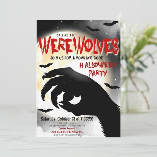 Uitnodiging voor Halloween Party (Staand voorkant)