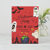 Uitnodiging voor Halloween Party (Staand voorkant)