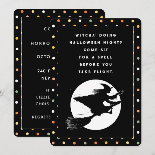 Uitnodiging voor Halloween Party (Voorkant / Achterkant)