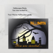 Uitnodiging voor Halloween Party Briefkaart (Voorkant / Achterkant)