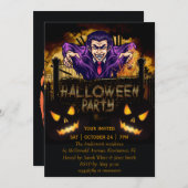 uitnodiging voor Halloween Party Dracula (Voorkant / Achterkant)
