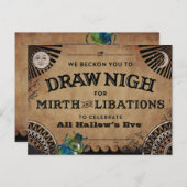 Uitnodiging voor Halloween Party | Egyptische esth (Voorkant / Achterkant)