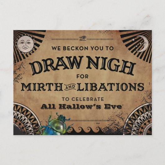 Uitnodiging voor Halloween Party | Egyptische esth (Voorkant)