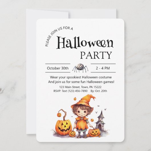 Uitnodiging voor Halloween Party - Happy Pumpkins (Voorkant)