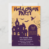 Uitnodiging voor Halloween Party – Haunted House (Voorkant)