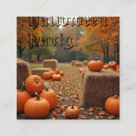 Uitnodiging voor Halloween Party Informatiekaartje