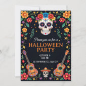 Uitnodiging voor Halloween Party met kleurrijke sc (Voorkant)