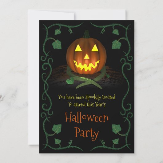 Uitnodiging voor Halloween Party (Pumpkin) (Voorkant)