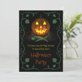 Uitnodiging voor Halloween Party (Pumpkin) (Staand voorkant)