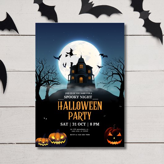 Uitnodiging voor Halloween Party, Spooky Night Hal