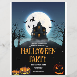 Uitnodiging voor Halloween Party, Spooky Night Hal Flyer