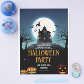 Uitnodiging voor Halloween Party, Spooky Night Hal Flyer (Enkel)