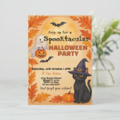 Uitnodiging voor Halloween Party | Vliegende vleer (Staand voorkant)