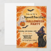 Uitnodiging voor Halloween Party | Vliegende vleer (Voorkant / Achterkant)