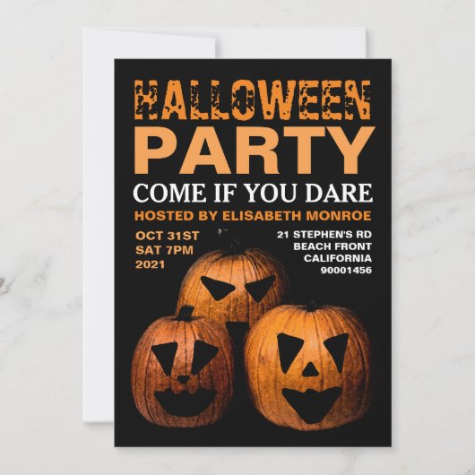 Uitnodiging voor Halloween Pumpkin Party (Voorkant)