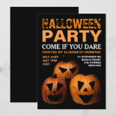 Uitnodiging voor Halloween Pumpkin Party (Voorkant / Achterkant)