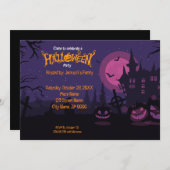 Uitnodiging voor Halloween Pumpkin Party (Voorkant / Achterkant)