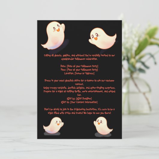 Uitnodiging voor Halloween Pumpkins (Staand voorkant)