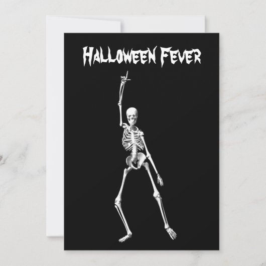 Uitnodiging voor Halloween Skeleton Fever Costume (Voorkant)