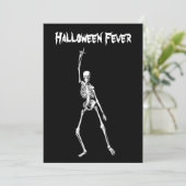 Uitnodiging voor Halloween Skeleton Fever Costume  (Staand voorkant)