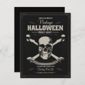 Uitnodiging voor Halloween Skull Club (Voorkant / Achterkant)