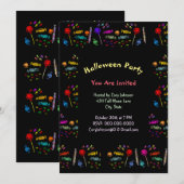 Uitnodiging voor Halloween Snoep Patroon Feestje (Voorkant / Achterkant)