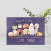 Uitnodiging voor Halloween Trick or Treat-feest (Staand voorkant)