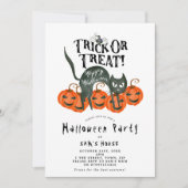 Uitnodiging voor Halloween trick or treat feestje (Voorkant)