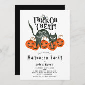Uitnodiging voor Halloween trick or treat feestje (Voorkant / Achterkant)
