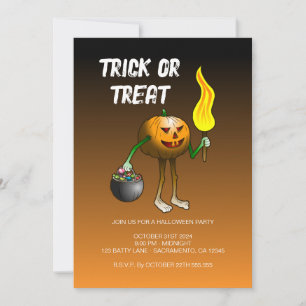 Uitnodiging voor Halloween Trick or Treat-feestje