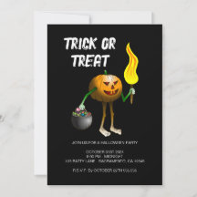 Uitnodiging voor Halloween Trick or Treat-feestje