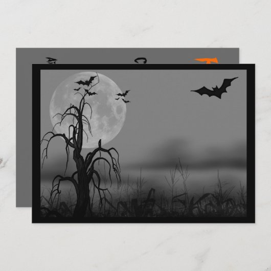 Uitnodiging voor Halloween, Trouwdag, Sweet Sixtee (Voorkant / Achterkant)