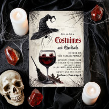 Uitnodiging voor Halloween verkleedfeest en cockta