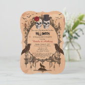 Uitnodiging voor Halloween verlovingsfeest. rustie (Staand voorkant)