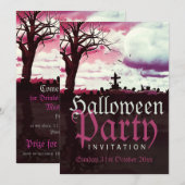 Uitnodiging voor Halloween Volle Maan Plezier (Voorkant / Achterkant)