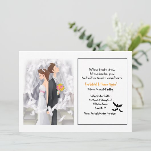 Uitnodiging voor Halloween Wedding (Staand voorkant)