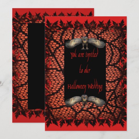 Uitnodiging voor Halloween Wedding (Voorkant / Achterkant)