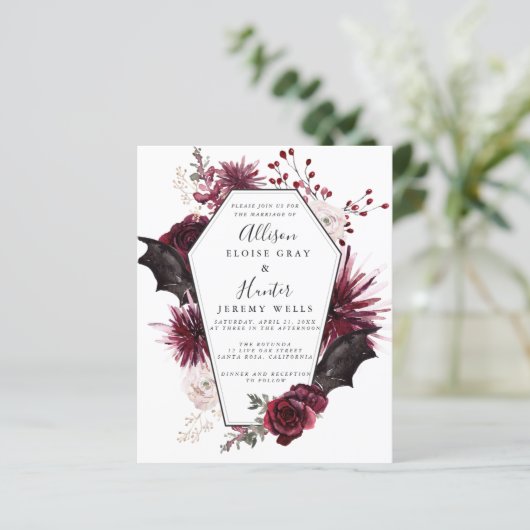 Uitnodiging voor Halloween Wedding (Staand voorkant)